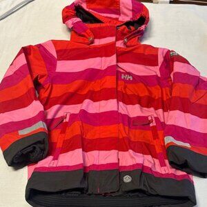 Helly Hansen Bold Red and Pink Striped Winter/Ski Jacket